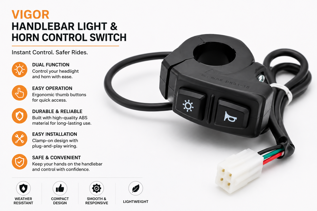 VIGOR Handlebar Light & Horn Control Switch