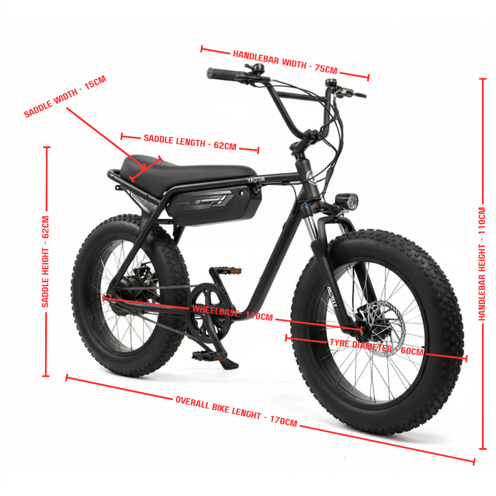 VIGOREBIKE ZE | 36V Battery | 350W BLDC Motor | 30+ km PAS Range | 25 km/h | Fat Tyres | Black, White & Yellow